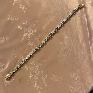 Elegant Sterling silver vermeil and Blue topaz Bracelet